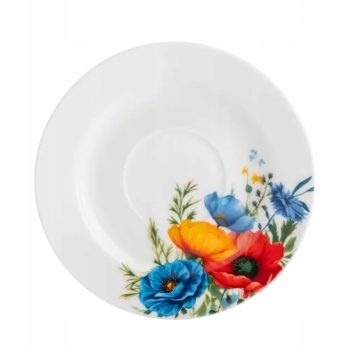 Filiżanka ze spodkiem do kawy herbaty porcelanowa Bukiet Maków 250 ml