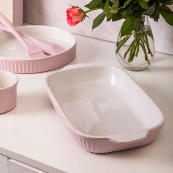 Naczynie ceramiczne do piekarnika błękitne z uchwytami Fusion Pink 36,5cm