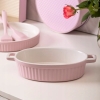 Naczynie ceramiczne do piekarnika błękitne z uchwytami Fusion Pink 27x15cm