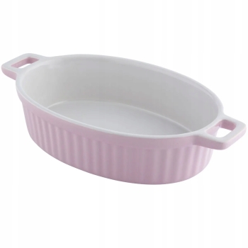 Naczynie ceramiczne do piekarnika błękitne z uchwytami Fusion Pink 27x15cm