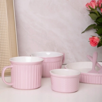 Duży Kubek XXL do Zupy ceramiczny Fusion Pink 650 ml