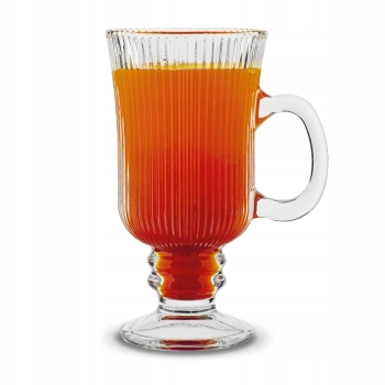 Szklanka do kawy Latte na Stopce 240ml 1szt ryflowana Anastazja prążki