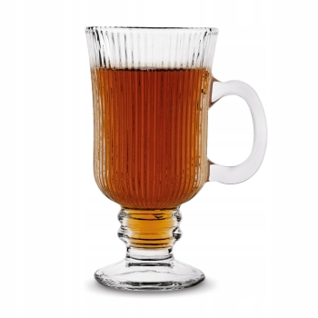 Szklanka do kawy Latte na Stopce 240ml 1szt ryflowana Anastazja prążki