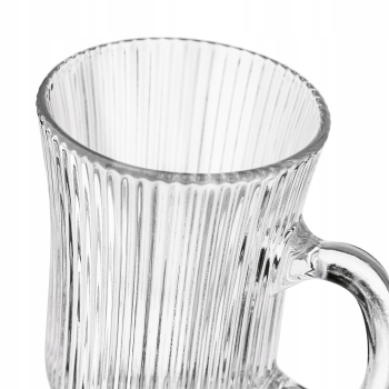 Szklanka do kawy Latte na Stopce 240ml 1szt ryflowana Anastazja prążki