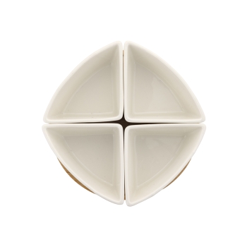 Komplet 4 salaterek na podstawie bambusowej Tino Florina