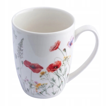 Kubek z zaparzaczem i pokrywką Kwitnąca Polana porcelanowy 350 ml