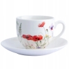 Filiżanka ze spodkiem do kawy herbaty porcelanowa Kwitnąca Polana 250 ml