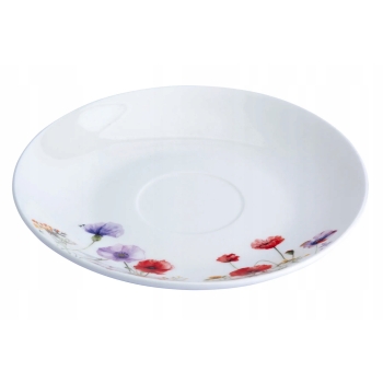 Filiżanka ze spodkiem do kawy herbaty porcelanowa Kwitnąca Polana 250 ml