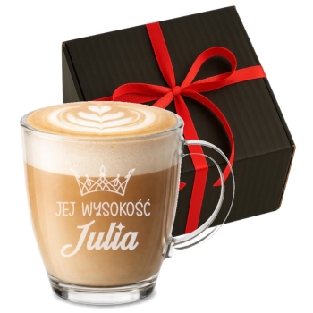 Szklany Kubek z grawerem Twój Napis Imię 365ml Prezent w Pudełku