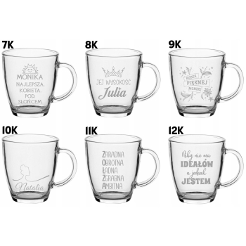Zestaw 2 kubków z grawerem Twój Napis Imię 365ml Prezent w Pudełku