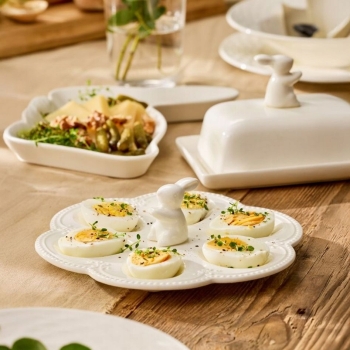 Półmisek na jajka talerz porcelanowy do jajek Zajko Ambition 21 cm