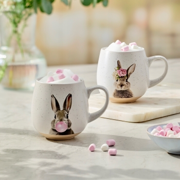 Kubek porcelanowy 480ml wiosenny Wielkanocny Zajączek Ambition Hopsa Kwiaty