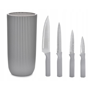 Zestaw 4 noży kuchennych Ambition Curly + blok na noże 5 elementów