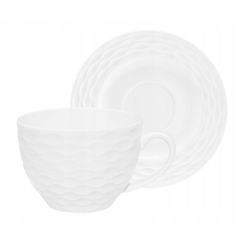 Zestaw kawowy porcelanowy 6 filiżanek ze spodkami Geometria Ambition Paola