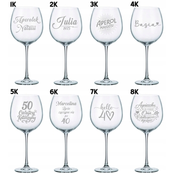 Mega Kieliszek XXL do Aperola Wina z Grawerem 860ml Prezent dla Dziewczyny