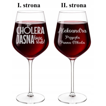 Kieliszek z grawerem do Wina Aperola DWUSTRONNY Wieczór Panieński 530ml