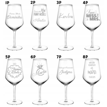 Kieliszek z grawerem do Wina Aperola DWUSTRONNY Wieczór Panieński 530ml