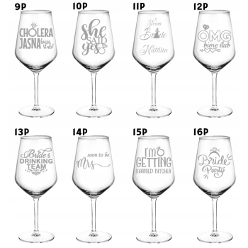 Kieliszek z grawerem do Wina Aperola DWUSTRONNY Wieczór Panieński 530ml