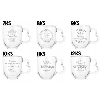 Szklany Kubek z grawerem Twoje Imię Prezent dla Chłopców na Komunię Świętą