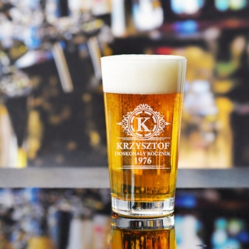 Szklanka do piwa z grawerem Kufel Personalizowany Twój Napis Krosno 530 ml