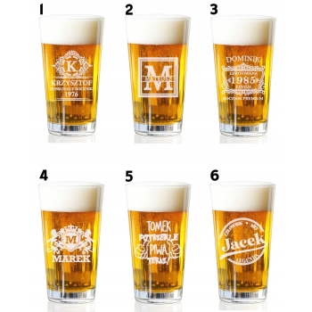 Szklanka do piwa z grawerem Kufel Personalizowany Twój Napis Krosno 530 ml