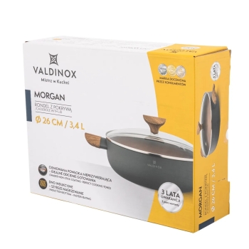 Rondel patelnia głęboka z pokrywą 26 cm Valdinox Morgan 3,4 l