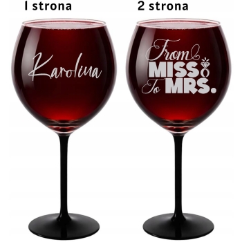 Kieliszek z grawerem do Wina Aperola DWUSTRONNY Wieczór Panieński 600ml