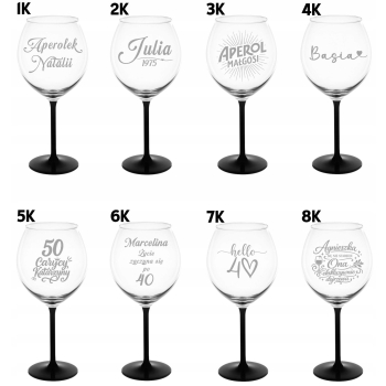 Kieliszek z grawerem do Wina Aperola DWUSTRONNY Wieczór Panieński 600ml