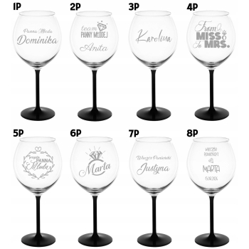 Kieliszek z grawerem do Wina Aperola DWUSTRONNY Wieczór Panieński 600ml