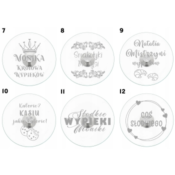 Szklana obrotowa patera z grawerem na ciasto tort Prezent Twój Napis