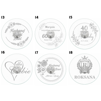 Szklana obrotowa patera z grawerem na ciasto tort Prezent Twój Napis