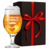 Kufel z grawerem Szklanka Do Piwa na Nóżce 570ml Pudełko Prezent dla Niego