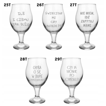 Kufel z grawerem Szklanka Do Piwa na Nóżce 570ml Pudełko Prezent dla Niego