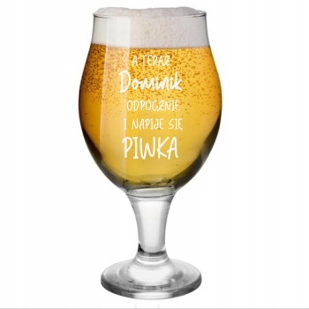Kufel z grawerem Szklanka Do Piwa na Nóżce 570ml Pudełko Prezent dla Niego