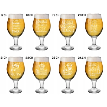 Kufel z grawerem Szklanka Do Piwa na Nóżce 570ml Pudełko Prezent dla Niego