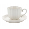 Filiżanka ze spodkiem ceramiczna do kawy 250ml Etera Florina kremowa