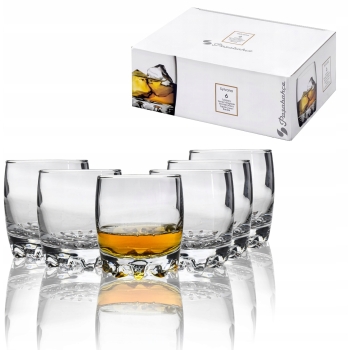 Niskie Szklanki do whisky drinków szkło Pasabahce 300 ml 6 szt.