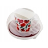 Filiżanka ze spodkiem porcelanowa do kawy 250ml Pavera Florina Kwiaty Maki