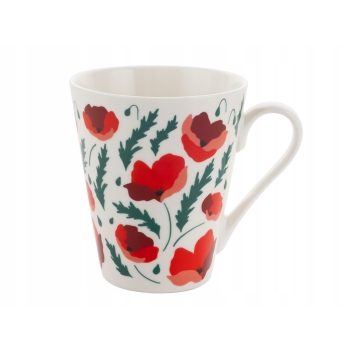 Kubek porcelanowy do kawy herbaty 255ml Pavera Florina Kwiaty Maki