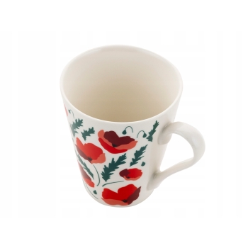 Kubek porcelanowy do kawy herbaty 255ml Pavera Florina Kwiaty Maki