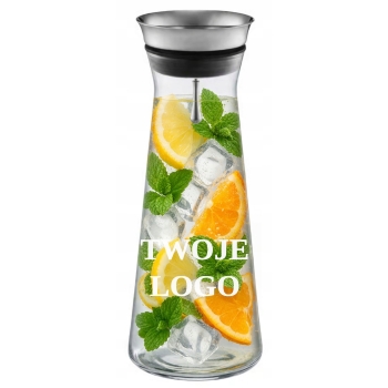 Karafka szklana do wody lemoniady z korkiem 1,1L z Grawerem Twój Napis Logo