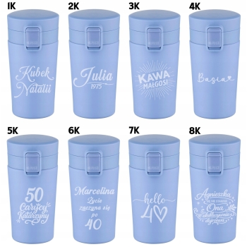 Kubek termiczny mały z Grawerem 280ml do Kawy Imię Logo Prezent na Urodziny