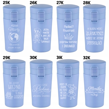 Kubek termiczny mały z Grawerem 280ml do Kawy Imię Logo Prezent na Urodziny