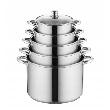 Garnki ze stali nierdzewnej Zestaw 5 wysokich Garnków 10el Florina Caro