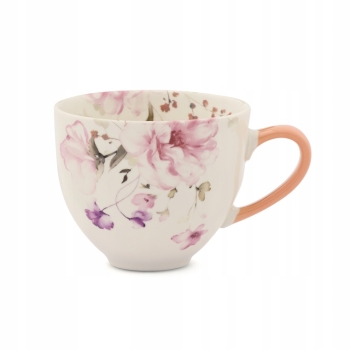 Kubek duża filiżanka porcelanowy Kwiaty Dorisse Różowy Florina 430 ml