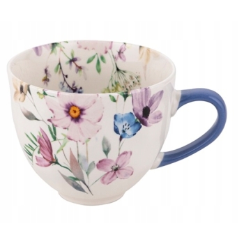 Kubek duża filiżanka porcelanowy Kwiaty Dorisse niebieska Florina 430 ml
