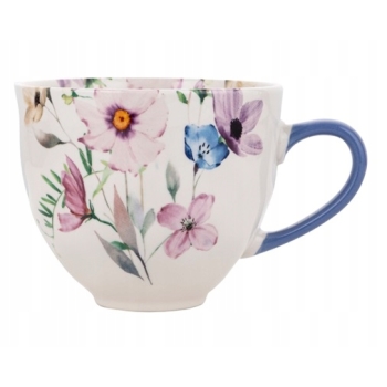 Kubek duża filiżanka porcelanowy Kwiaty Dorisse niebieska Florina 430 ml