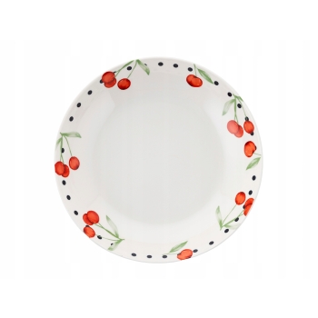 Porcelanowy talerz głęboki do zupy 20,3 cm Cherina Florina Wiśnie