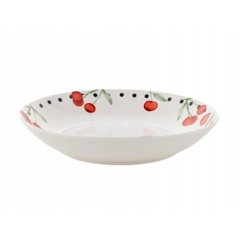 Porcelanowy talerz głęboki do zupy 20,3 cm Cherina Florina Wiśnie