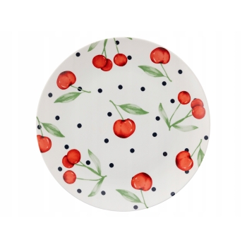 Porcelanowy talerz obiadowy duży 27 cm Cherina Florina Wiśnie
